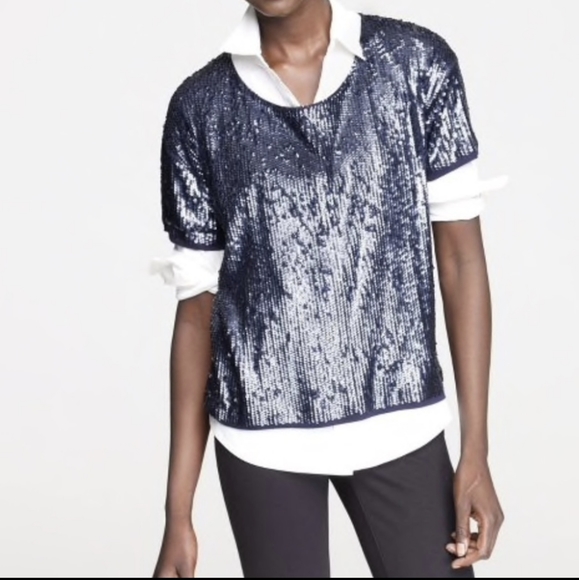J. Crew Tops - J. Crew navy sequin knit slouchy blouse NWT